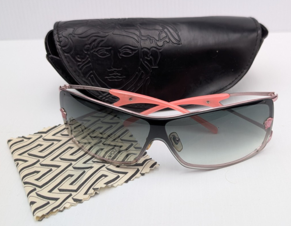 Versace Mod. 2048 1115 G8 120 Pink Frame Sunglasses Vintage Made in Italy Y2K